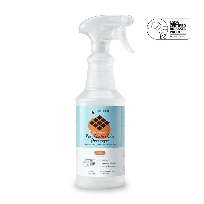 $2 OFF: Kin+Kind Pee+Stain+Odor Destroyer 32oz (Multi-Surface) - Citrus