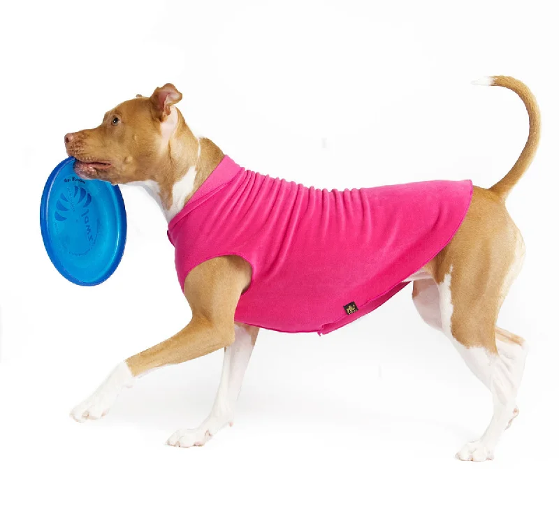 Gold Paw Stretch Fleece - Fuchsia