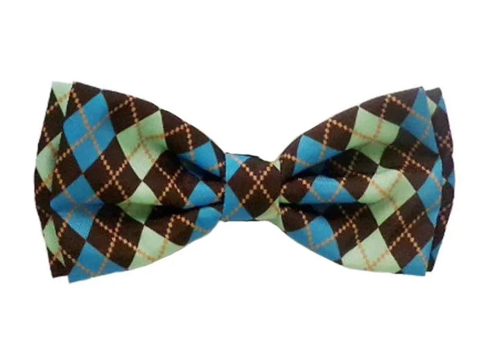 Huxley & Kent Teal Argyle Bow Tie