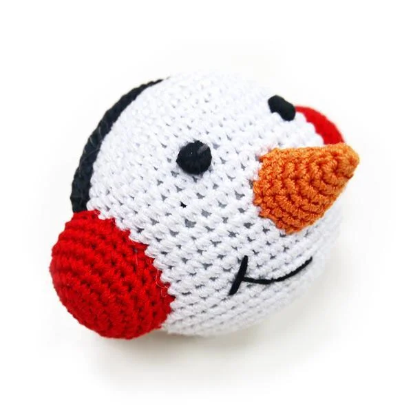 Pawer Squeaky Snowman Ball Dog Toy