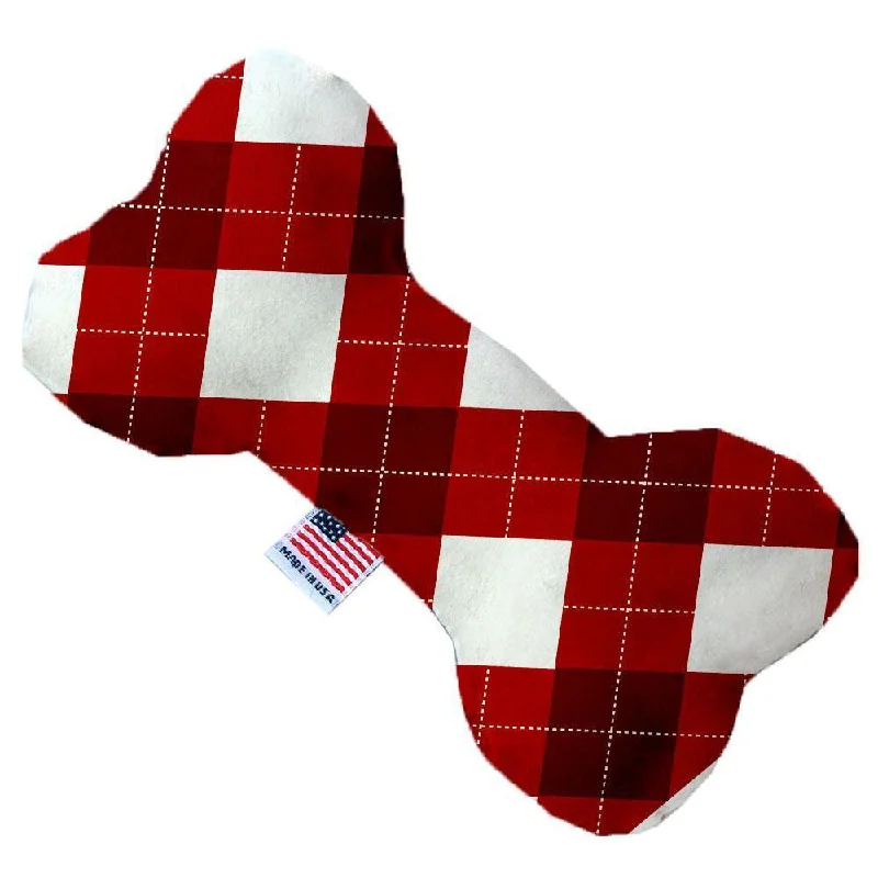 Plush Bone Dog Toy Candy Cane Argyle