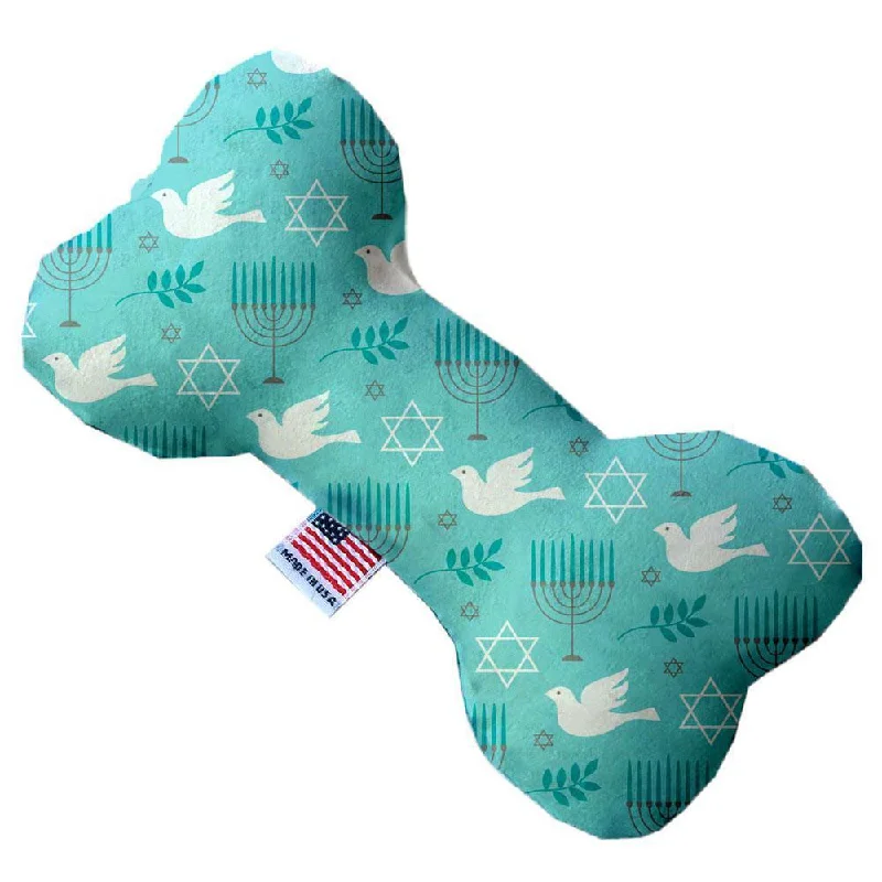 Plush Bone Dog Toy Peace and Hannukah