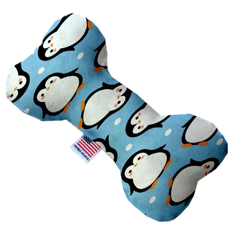 Plush Bone Dog Toy Penguins in Blue