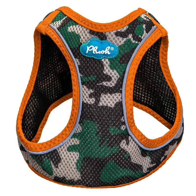 Plush Step In Air Mesh Dog Harness Camo/Orange