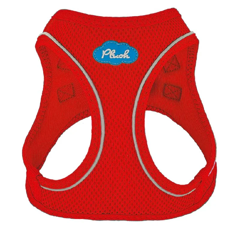 Plush Step In Air Mesh Dog Harness Red