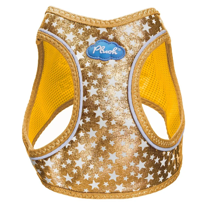 Plush Step In Glitter Glow In The Dark Dog Harness Gold