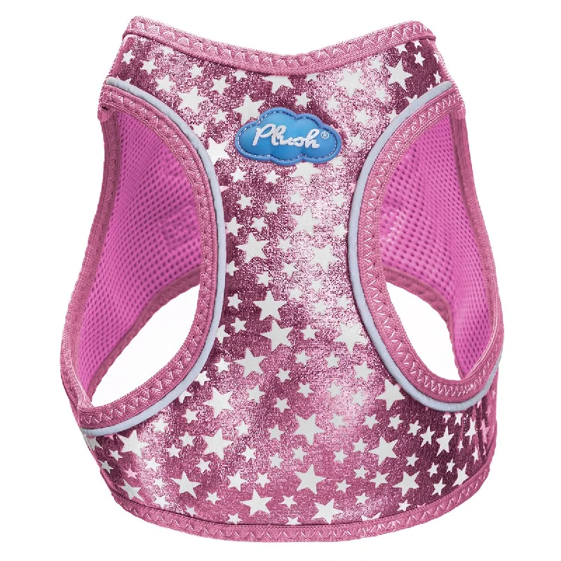 Plush Step In Glitter Glow In The Dark Dog Harness Pink