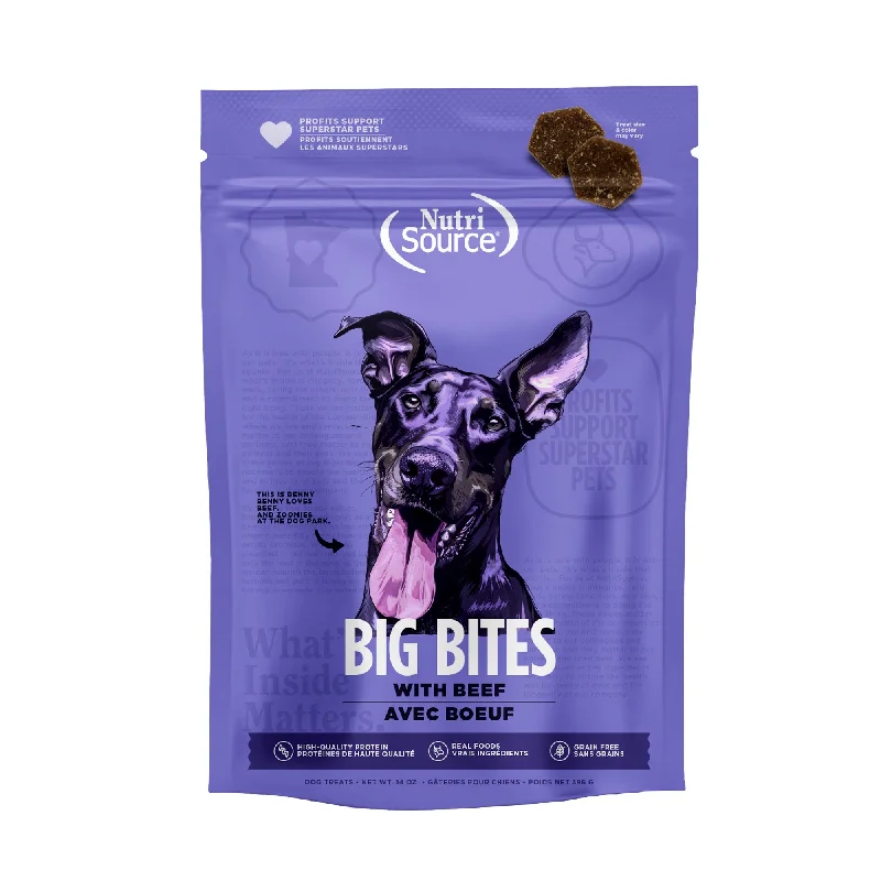 Nutrisource Big Bite Grain Free Beef Dog Treats 14oz