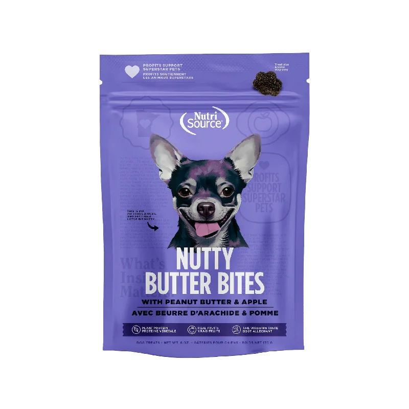 NutriSource Nutty Butter Bites Apple & Peanut Butter Dog Treats 6oz