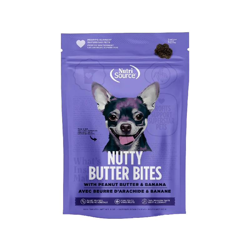 NutriSource Nutty Butter Bites Banana & Peanut Butter Dog Treats 6oz